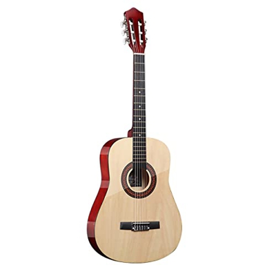 Btuty Guitarra acústica clásica de 38 pulgadas, guitarra de madera, 6 cuerdas para estudiantes principiantes (negro)