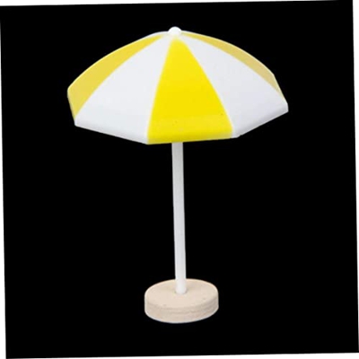 Miniature Sun Umbrella PVC Mini Bonsai Beach Umbrella Mini Sea View DIY Decor Umbrella for Dollhouse Garden Craft Yellow