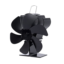 Fireplace Fan with 6 Blades Heat-Powered Stove Fan No Battery or Electricity Required (Color : Black Size : 160x168MM) (Black 160x168MM) características