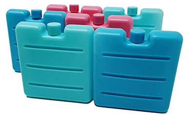 6 Bolsas de frío Transparentes | 7,5x7,5 x1,5cm | Ideal para Fiambrera, Fiambrera, Caja de Hielo, Bolsa Nevera y Bolsa refrigeradora | Elemento refrig