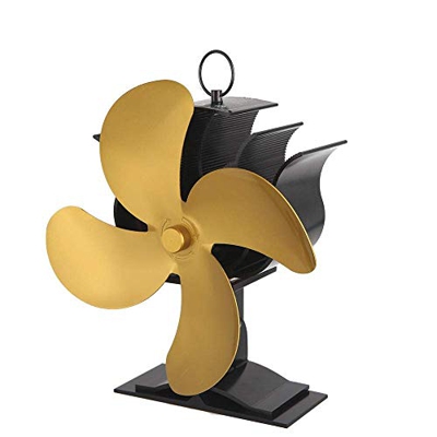 MAIES 4-Blade Heat Powered Stove Fan Thermodynamic Fireplace Fans for Wood Log Burner Fireplace Silent Operation Heat Distribution