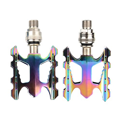F Fityle 2 Pedales de Bicicleta Plegables con Cuerpo de Aluminio, Rosca para Bicicleta de Carretera, Bicicleta de montaña BMX, Multicolor