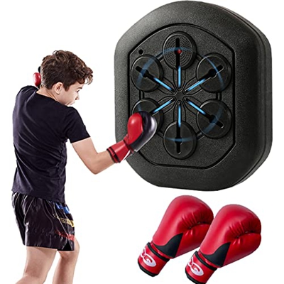 ELUTNG Máquina de Boxeo, Máquina de Boxeo Inteligente de Interior montada en la Pared con Luces y Guante de Boxeo, Equipo de Entrenamiento de Boxeo de