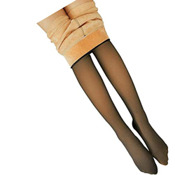 MQSHUHENMY Women Warm Fleece Translucent Pantyhose Tights, Flawless Legs Fake Translucent Warm Plush Lined Elastic Tights (220g-S(88-154 Pound),A-Blac características