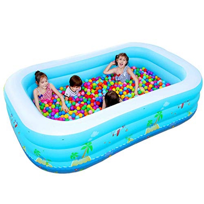 FMOPQ Inflatable Pool Kids Full-Sized Inflatable Lounge Pool for Kiddie Infant for Outdoor Garden Summer Water Party Swimming Pool (2m)
