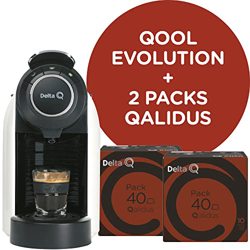 Delta Q Cafetera de Cápsulas Qool Evolution Blanca 19 Bares de Presión Capacidad 1L Incluye 2 packs de 40 Cápsulas de Café Qalidus Intensidad 10 precio