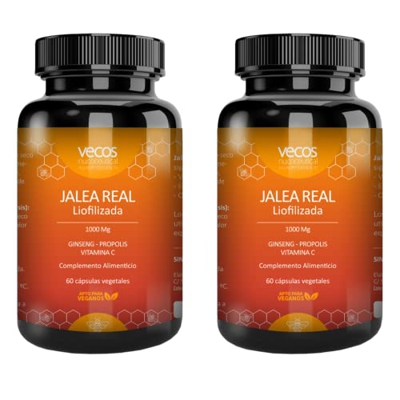 Jalea Real Pura Liofilizada 1000 mg con Vitamina C, ginseng y Própolis | Aumenta la Energía y Vitalidad | Reduce el Cansancio y la Fatiga | Refuerza e