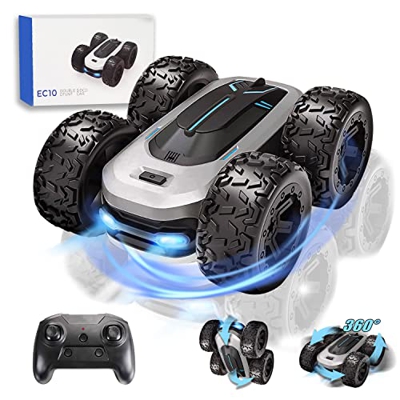 Coche Teledirigido,15KM/h 4WD Coche RC:Rotación de 360 ​​​​° / Luz / Efecto Especial de Volteo,Coches Teledirigidos para Niños 6-16 años,2.4Ghz Coche 