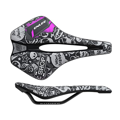 Sillín de bicicleta, silla de montar MTB de cuero PU EVA con pegatinas reflectantes (12 colores)