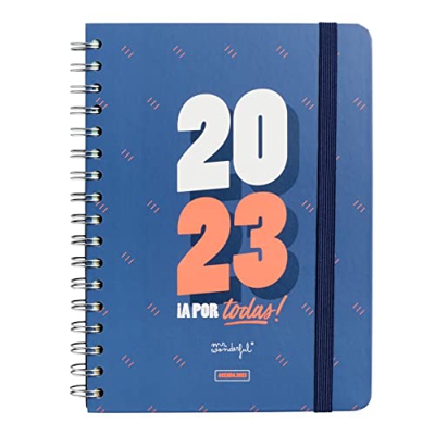 Mr. Wonderful - Agenda anual Office 2023 Semanal - A Por Todas, azul, WOA2212371ESZ0