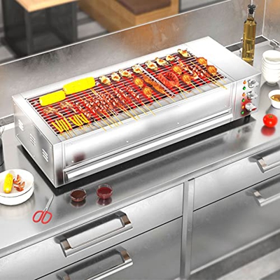 Parrilla Barbacoa 9000W, Barbacoa Éléctrica Grill Electrico BBQ Sin Humo de Mesa con Bandeja Recoge Grasa, Termostato Ajustable, Baja Generación se Hu