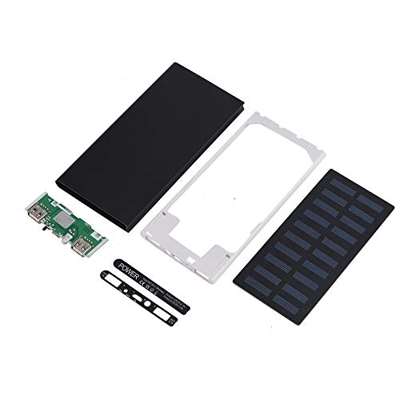 Cargador Portátil de, 10000mAh Dual USB Fast Charge Solar Móvil 10.000 mAh Doble Metal Banco de la Energía de Metal Caso DIY Kit Negro colorido Hace S