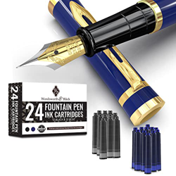 Juego de plumas estilográficas Wordsworth & Black de punta media con 24 cartuchos de tinta, un convertidor para la recarga de tinta y un Bolsa de rega precio