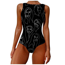 BañAdores Mujer Tallas Grandes BañAdor Efecto Vientre Plano Retro Estampado BañAdor 2 Piezas Mujer Bikinis BrasileñOs Sexy Volantes Cuello NatacióN Pl precio