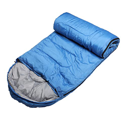 SHAPOKY Saco de dormir, ligero, impermeable, para clima cálido y fresco, para 3-4 temporadas, bolsa de dormir de camping, color azul características
