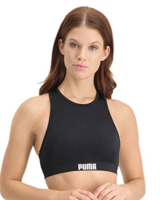 PUMA Swimwear Racerback, Bikini Mujer, Negro, L