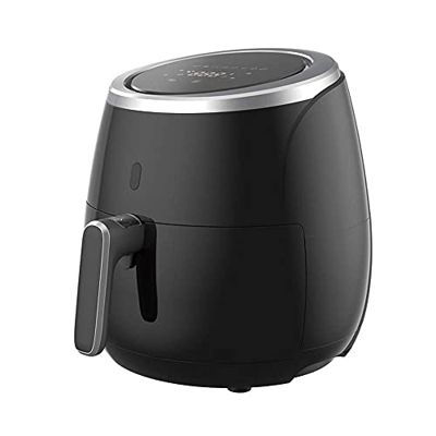 Freidora eléctrica sin Aceite Revestimiento de cerámica Papas Fritas de Pollo Entero asado Freidora de Aire de Gran Capacidad, Cesta para freír fácil 