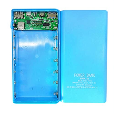 Happlignly 18650 Caja de Banco de EnergíA de BateríA 5V 2.1A Pantalla LCD 20000MAh Tablero de AlimentacióN para 6X18650 BateríA DIY Caja de Banco de E