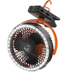 Ventilador de Clip de 8 pulgadas, Ventilador de Camping Recargable de 10000mAh con luz LED, Giratorio de 360 ° para Carrito de Golf, Tienda de Campaña en oferta