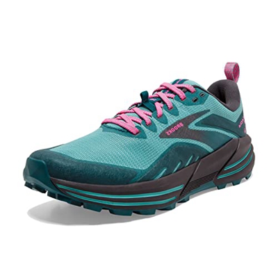 Brooks Cascadia 16, Zapatillas para Correr Mujer, Porcelain Blue Coral Pink, 38.5 EU