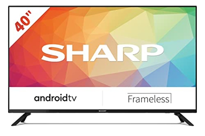 Sharp 40FG6EA - Android TV (11) de 40" (Full HD, 2X HDMI, 2X USB, Bluetooth), Google Assistant, Chromecast, Dolby Audio, Active Motion 400, Color Negr