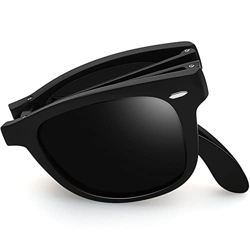 Joopin Plegables Gafas de Sol Hombre y Mujer Polarizadas Negras Cuadradas Clásicas para Conducir Viajar con Estuche Foldable Sunglasses Men Women Ocul precio