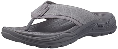 Skechers ARCH FIT MOTLEY SD DOLANO, Chanclas para Hombre, Charcoal Nylon W/ Canvas, 42 EU