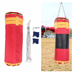 Cyllde Equipo de Boxeo Saco de Arena de Boxeo Saco de Boxeo Colgante con Cadenas Gancho de Cadena Guardamanos para niños 80 cm en oferta