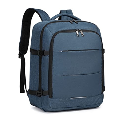 Kono Mochila Viaje Cabina Avion 45x36x20cm Mochila Cabina Hombre Mujer 30L (Azul Marino)
