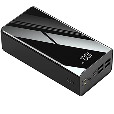 Cargador portátil 100000Mah Power Bank, Paquete de batería de Alta Capacidad con Pantalla, Puede Cargar 4 Dispositivos al Mismo Tiempo, Carga rápida N
