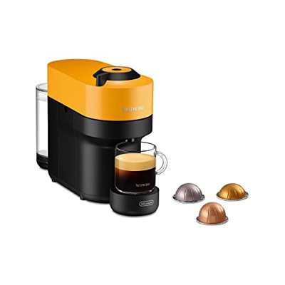 De'Longhi Nespresso Vertuo Pop ENV90.Y, Cafetera Automática, Máquina de Café de Cápsulas Desechables, 4 Tamaños de Taza, Tecnología de Centrifugado, S
