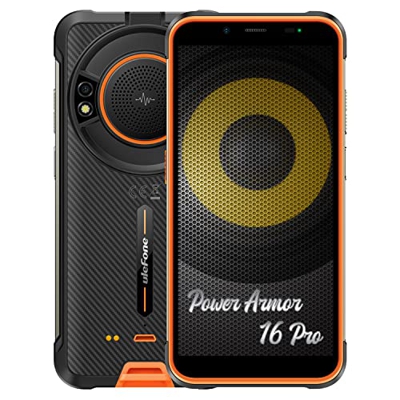 Ulefone Armor 16 Pro Android 12 Teléfono Resistente, 122dB Altavoz, 9600mAh Batería, Linterna LED Alta Potencia, Cámara 16MP+8MP, 4GB+64GB, 5,93" Móvi