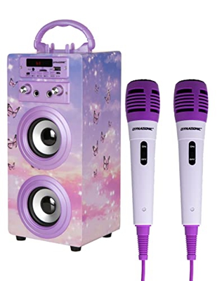 DYNASONIC Altavoz Bluetooth 025-18 Multicolor Originales, Lector USB, Micro SD, Radio FM, inalámbrico con batería Recargable