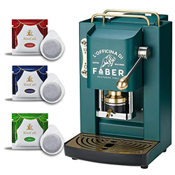 Máquina de café Faber Pro Total Deluxe con acabados de latón a monodosis de papel Ese 44 mm (British Green) + 50 cápsulas Ritz Café Única precio