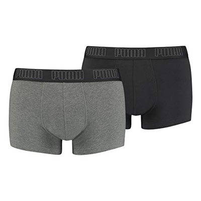 PUMA Bañador para hombre Basic Trunks, Dark Grey Melange / Black 008, XL corto