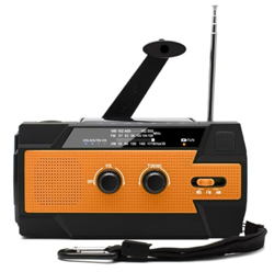 Radio de emergencia Manivela solar recargable linterna alarma al aire libre herramienta de camping radio (color: naranja) precio