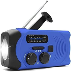Radio multifuncional solar de manivela de emergencia led linterna Radio portátil (color: azul) precio