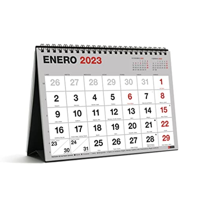 Miquelrius - Calendario sobremesa 2023 Basic - tamaño A5 - con numeros grandes - Español