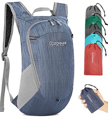 ZOMAKE Mochila Plegable Ultraligera-Pequeña Mochilas de Senderismo 18L Impermeable Para Hombre Mujer Viaje Trekking Deporte(Zafiro)