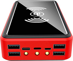 Cargador Solar Inalámbrico De Banco De Energía Portátil De 100000 Mah - Paquete De Batería Externa con Indicador De Estado LED, Banco De Energía De Gr precio