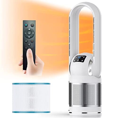 Ventilador de torre caliente y frío con filtro,ventilador sin aspas,ventilador calefactor de 2000W,8 velocidades,temporizador de 8 horas,pantalla LED,
