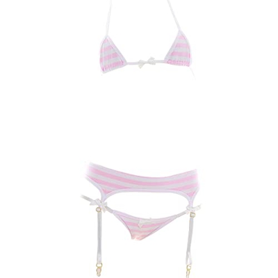 SINGUYUN Sexy micro bikini traje de anime bikini Cosplay lencería kawaii sujetador y bragas conjunto lindo, 204Rosa, Talla única