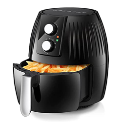 Freidora de Aire Manual Pequeña con Perilla de Temporizador y Perilla de Temperatura, Freidora de Aire Grande Sin Aceite con Canasta Antiadherente, Fr en oferta