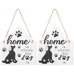 Artibetter 2 Piezas El Hogar Es Donde Los Letreros de La Casa del Perro Los Letreros de Madera para Mascotas Los Letreros de La Puerta del Perro El Pe precio