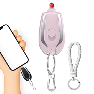 1500mAh Mini Power Emergency Pod, Keychain Portable Charger for iPhone or Type-c, Portable Ultra-Compact External Fast Charging Power Bank Battery Pac