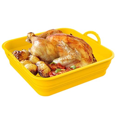 Minan Cesta de Silicona para freidora de Aire,Revestimientos de freidora Plegables antiadherentes - Moldes para Hornear con Control de Aceite para fre