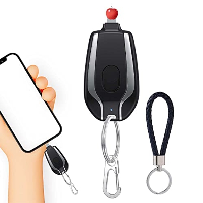 1500mAh Mini Power Emergency Pod, Keychain Portable Charger for iPhone or Type-c, Portable Ultra-Compact External Fast Charging Power Bank Battery Pac