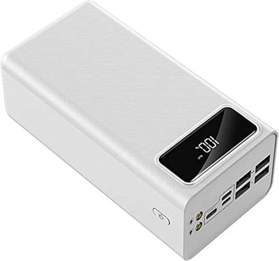 Banco De Energía De Alta Capacidad 2.1A Batería Externa De Carga Rápida Y Paquete De Batería De Capacidad Portátil con Pantalla LCD Y 4 USB Y 2 Luces 