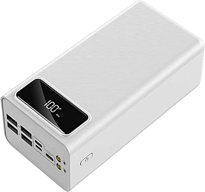 OaNcO Power Bank De Gran Capacidad, Cargador Portátil Delgado Y Compacto con 4 Salidas Y 3 Entradas (USB C Y Micro Y Lightning), 2 Luces LED, Batería 