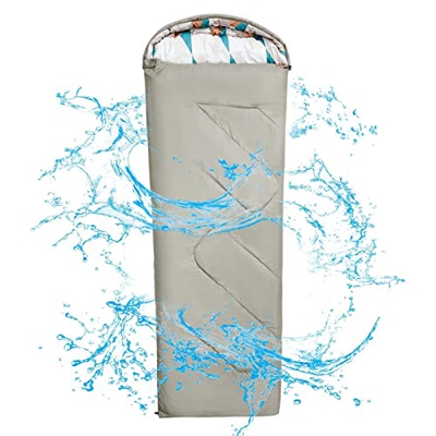 HEPVET Saco De Dormir sobre con Capucha | Saco de Dormir para Acampar para Adultos - Saco de Dormir de mochilero para Acampar Ultraligero de algodón c